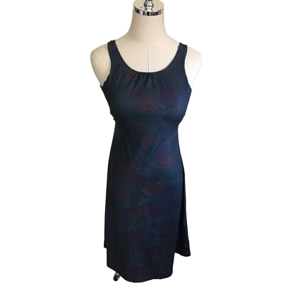 NEW PrAna Blue Deep Pine Knotty Women's XSmall Twist Open Back Skypath Dress NWT